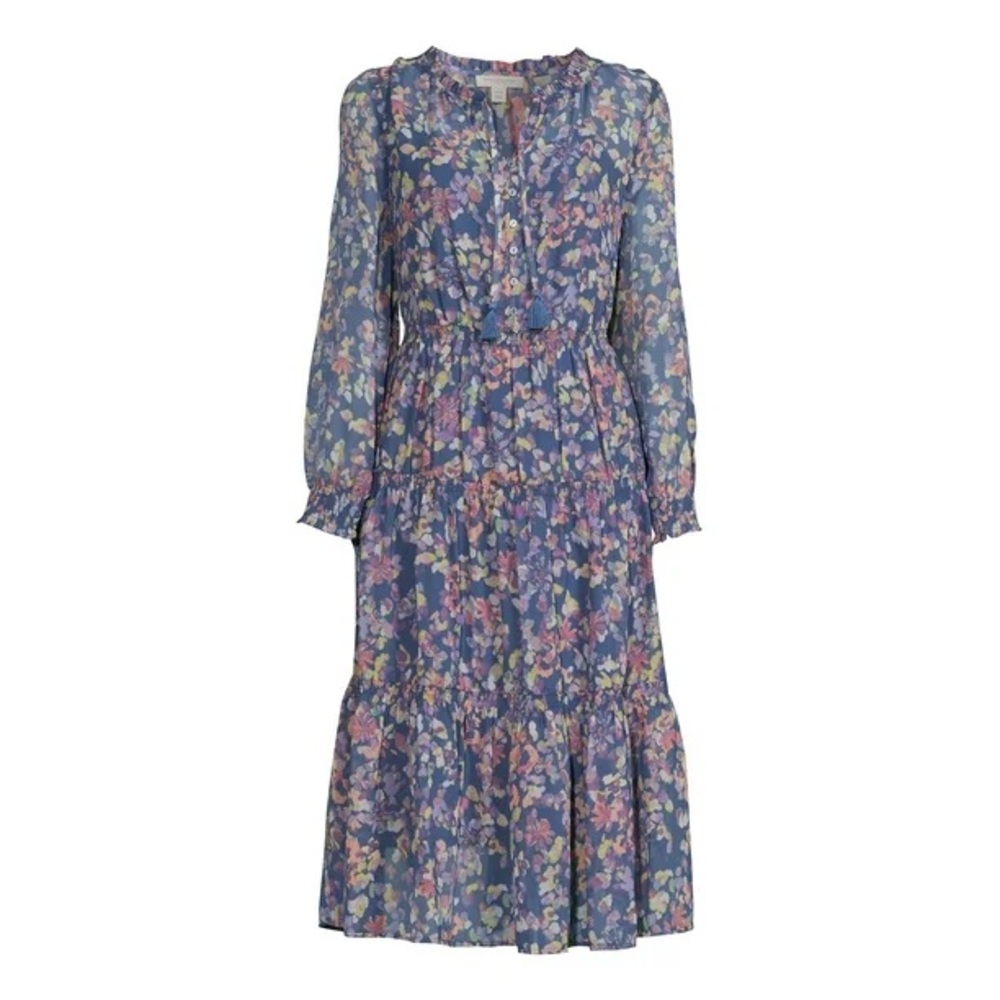 beachlunchlounge Floral Blue Midi Dress